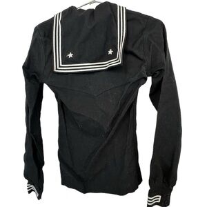 Vintage US NAVY Black Sailor Collar Shirt w/ Star Accents Men’s M MINTY